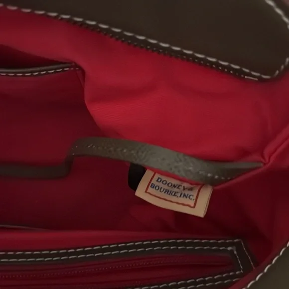 Dooney & Bourke Davis Leather Tote Bag Olive Green Zipper Preowned - Picture 12 of 16